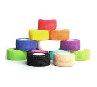 12 Cintas Cohesivas para Dedo, Vendajes Cohesivos Autoadhesivos de Colores Variados, Vendaje de Compresión 2,5 cm x 4,5 m, Usos Incluyen Vendaje Veterinario, Vendaje para Dedo Humano