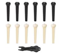 12 clavijas de afinación para guitarra acústica, 1 pieza Qin de guitarra, clavijas de afinación para cuerdas de guitarra, instrumentos musicales, bridge, herramientas de marcador