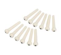 12 clavijas de puente de guitarra para guitarra acústica clásica folk y ukelele, soportes de plástico blanco con larga durabilidad, incluye caja de almacenamiento de metal