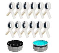 12 clips de metal para intex para montaje de cubierta de piscina con película protectora (9,5 clips de plástico)