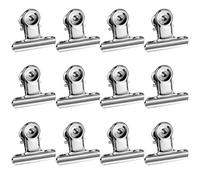 12 clips de papel de acero inoxidable Bulldog Clip de fotos pequeño para casa, escuela, mobiliario de oficina, manualidades, imágenes