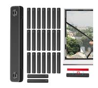 12 clips magnéticos para mosquiteros de ventanas, fáciles de instalar, cierre magnético fuerte, hebillas para mosquiteros de ventanas (30, Negro)