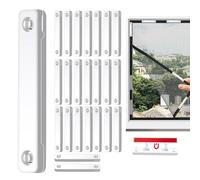 12 clips magnéticos para mosquiteros de ventanas, fáciles de instalar, cierre magnético fuerte, hebillas para mosquiteros de ventanas (30, Blanco)