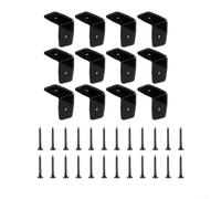 12 clips negros para pérgola, soportes para vigas de madera, vigas de madera, piezas de cenador, bridas de acero galvanizado con tornillos, resistentes a la corrosión, al aire libre (1.5 x 1.97
