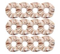 12 coleteros de terciopelo blancos, negros, azules, verdes, morados, rojos y rosas, accesorios for el cabello for mujeres niñas Para cinturón cabello elástico niña rizado fino gr(Beige)
