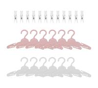 12 Colgadores para Muñecas - Clips Transparentes para Minimuñecas - Accesorios de Ropa y Juguetes