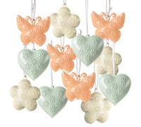12 colgantes de metal con forma de corazón de 4 cm - Día de la Madre Boda Decoración | Colgante de metal corazón amor
