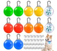 12 colgantes luminosos para perros, luz intermitente para perros, luz intermitente de seguridad con clip, collar de luz LED con 3 modos de parpadeo, colgante luminoso para mochila escolar y niños -