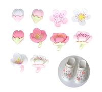 12 colgantes para Crocs, pines, conectores, accesorios, zapatos, colgantes, flores para Jibbitz Crocs, calzado, decoración de dibujos animados, dulce flor Sakura, decoración para niñas, decoración de