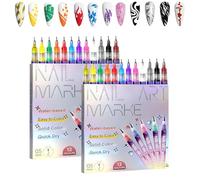 12 Color 3D Nail Art Pens Set, Nail Polish Pens Quick Dry for Dotting Painting Liner DIY (2 Set)