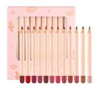 12 Color Matte Lip Liner Pencils Long Lasting Lip Crayon Set | Matte Lip Crayon Set Offers Multiple Colors For Precise Lip Contouring And Makeup Looks | 12-Piece Liner Collection