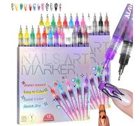 12 Color Nail Art Pens, Nail Art Markers for Kids, Drawing Painting Point Liner, Waterproof and Quick-drying, for Dotting Drawing Painting Point Liner DIY (2 set)