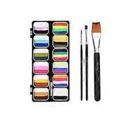 12 Color Rainbow Strip Color Palette Body Painting Pigments, Water-Soluble