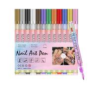 12 colores 0,7 mm, marcadores 3D para pintura de uñas de gel de uñas marcadores de uñas de secado rápido - para el hogar, salón, fiesta, boda, manicura, viajes, leyes