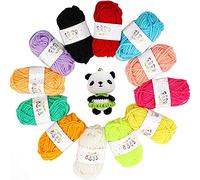 12 Colores Bola de Hilo Acrílico, Hilados Lana, Hilo Acrílico, Hilo Ganchillo Colores, para Tejer Suéteres, Muñecas, Adornos, Accesorios para el Cabello, 10g