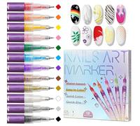 12 Colores Boligrafo 3d Pintauñas, DIY Nail Art Pens Set, Pinceles Polygel para Uñas Semipermanentes, Secado Rapido Waterproof Manicure Painting Nails Pens Polish Kit Pincel Liner para Casa o Salón