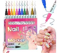 12 Colores Boligrafo 3d Pintauñas, DIY Set de Pinceles Polygel para Uñas Semipermanentes, Bolígrafo Manicura Niñas, Esmalte de Uñas Secado Rapido, Pincel Liner para Casa o Salón (C)