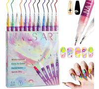 12 Colores Boligrafo 3d Pintauñas, Set de Pinceles Polygel para Uñas Semipermanentes, DIY Bolígrafo Manicura Niñas, Esmalte de Uñas Secado Rapido, Pincel Liner para Casa o Salón (B)