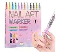 12 Colores Bolígrafo De Uñas, Bolígrafo 3D Nails Art Point Grafiti Pen Set, Pen Manicure Bolígrafos Para Dibujar Para DIY Dotting, Base Agua, Fáciles De Usar, Colores Sólidos Para Graffiti, Punteado
