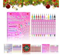 12 Colores BolíGrafo De UñAs Nail Art 3d, 2026 Nuevo12 Colors Nail Art Pens Set, Juego De 12 Rotuladores Para Nails Arts, Punta Fina De 0,5 Mm, PortáTil Y De Secado RáPido (Set C)