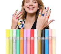 12 Colores Bolígrafo de Uñas Nail Art 3D, boligrafo 3d set uñas, nail art kit, nail art marker set, secado rápido, pluma de colores para dibujar flores y contornos (12pcs)