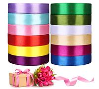 12 Colores Cinta de Raso, 20mm x 22m Cinta De Satén Cinta de Regalo Cinta de Lazo Cinta Fiesta de Cumpleaños Cinta Decoración Cinta de Cajas Boda Flores Navidad
