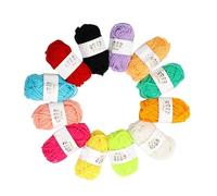 12 colores de hilo colorido de ganchillo e hilo de tejer, ganchillo colorido para sombrero, bufanda, manta