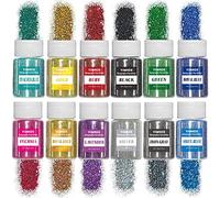 12 colores holográficos, purpurina fina 180 g para manualidades, resina, lentejuelas corporales, cabello, cara, uñas, limo, vasos, pintura, tarjetas de felicitación, arte para fiestas festivales, etc
