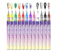 12 colores Nail Art Pen 3D punto de pulido Graffito Dotting Liner Set Art Painted Drawing