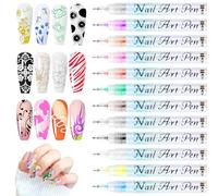 12 Colores Pintauñas Boligrafo 3D Nail Pen, DIY Set de Pinceles Polygel para Uñas Semipermanentes, Bolígrafo Manicura Niñas, Esmalte de Uñas Secado Rapido, para Casa o Salón