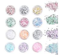 12 Colores Purpurina Gruesa para Cuerpo, Paillettes Brillos Chunky, Brillo de Cosméticos, Lentejuelas para el Rostro, Purpurinas Polvo para Cuerpo, Brillantina Gruesa para Maquillaje Festivales (B)