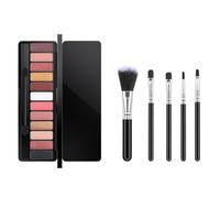 12 Colorful Eyeshadow Palettes, Multi-purpose Makeup Palettes with 5 Brushes Glossy & Matte Eyeshadow, No se Desprende Polvo, No se Corre, Apto para Todo Tipo de Maquillaje