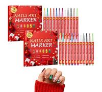 12 Colors Christmas Nail Art Pens Set,Nail Graffiti Drawing Pen Kit,Waterproof Quick-Dry Polish Pens Set for Home Salon Arts Beginner DIY Nails Art Design