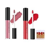 12 Colors Cream Texture Lipstick, 2Pcs Upgraded Waterproof Long-Lasting Moisturizing Lip Gloss,Non-Stick Non-Fading Liquid Lipstick, For Women Daily Makeup Gift (#5+#10, SIZE)