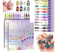 12 Colors Nail Art Pens for Painting Nails, Fine Tip Nail Art Markers Detailed Designs for Kids, Easy Dry, Nails Polish Pens for Beginners Teens DIY Manicure (24 Colors)