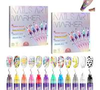 12 Colors Nail Art Pens Set,2025 New Nail Art Markers for Gel Nails,3D nail Polish Pens,Graffiti Dotting Liner Pen Drawing Painting Liner Brush for DIY nail art Beauty Adorn Manicure Tools (2 sets)