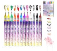 12 Colors Nail Art Pens Set, Nail Art Markers For Gel Nails, 3D Nails Polish Pens Graffiti Dotting Liner Pen, For Arts Drawing Painting Point Dotting Manicure Tools, for Madam (12pcs)