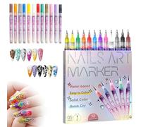 12 Colors Nail Art Pens Set, Nail Art Markers For Gel Nails, Nail Polish Pens Quick Dry -Graffiti Dotting Pen, Acrylic Paint Pens, for Nails Art Design DIY (1pcs)