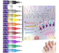 12 Colors Nail Art Pens Set, Nail Art Markers Polish Pen, Drawing Painting Liner Brush for DIY Nails Arts Beauty Adorn Manicure Tools (1 SET)