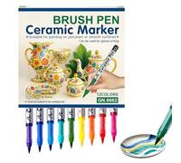 12 Colors Porcelain Pens for Ceramic , 1-8mm Brush Tip Porcelain Markers for Mugs, Plates & Glass, Waterproof Acrylic Paint Pens for DIY Crafts, Christmas Ornaments & Wine Glass Decorating(2set)