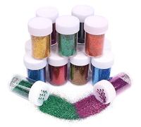 12 Colors Purpurina para Arte, Purpurina Extra Fina No Tóxico, Polvo de Purpurina Extra Fina Fácil de Aplicar, Tarros de Purpurina para Manualidades, Uñas, Cuerpo, Arte de Fiesta, 12 x 18 g (216 g)