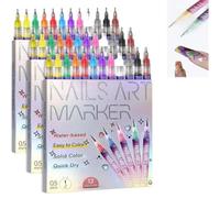 12 Colours Nail Art Pens Set - Fine Tip Gel Nail Markers, 3D Quick-Dry Polish Pens for Painting, Dotting Graffiti Nails Art Markers, DIY Nails Arts Tools for Home & Salon