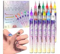 12 Colours Stylo Nail Art Ongle, Nail Art Marker Pen, 0.5mm Fine Tip Stylo Vernis À Ongles Professionnel, 3D DIY Manicure Dotting Pen Set, Nail Art Marker