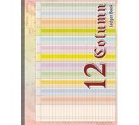 12 Column Ledger Book: Colorful Accounting Ledger Book for Bookkeeping, 12 Column Columnar Analysis Pad for Small Businesses and Personal Finance, Landscape Layout, 11x8.5 Inches, 80 Pages