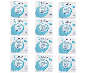12 compresas de Lycia ultralargas con alas Maxi Comfort 12 unidades [144 absorbentes]