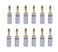 12 conectores de audio de 4 mm con conector banana, altavoz con doble tornillo de bloqueo de oro de 24 quilates