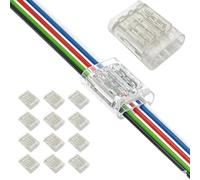 12 conectores de cable transparentes 1-6P bloques de terminales para conexión de cable eléctrico, no requiere soldadura de tira, 0,35-0,5 mm² AWG22-20, kit de bricolaje para el hogar y auto (5P)