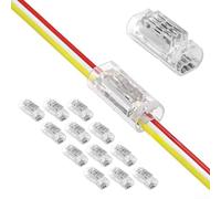 12 conectores de cable transparentes 1-6P bloques de terminales para conexión de cable eléctrico, no requiere soldadura de tira, 0,35-0,5 mm² AWG22-20, kit de bricolaje para el hogar y auto (3P)