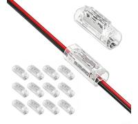 12 conectores de cable transparentes 1-6P bloques de terminales para conexión de cable eléctrico, no requiere soldadura de tira, 0,35-0,5 mm² AWG22-20, kit de bricolaje para el hogar y auto (2P)