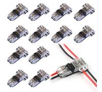 12 conectores eléctricos, conectores de derivación, conectores de 3 vías de 2 pines para aplicaciones automotrices, tensión de gancho en T, sin soldadura, impermeables, para cables eléctricos 20/22